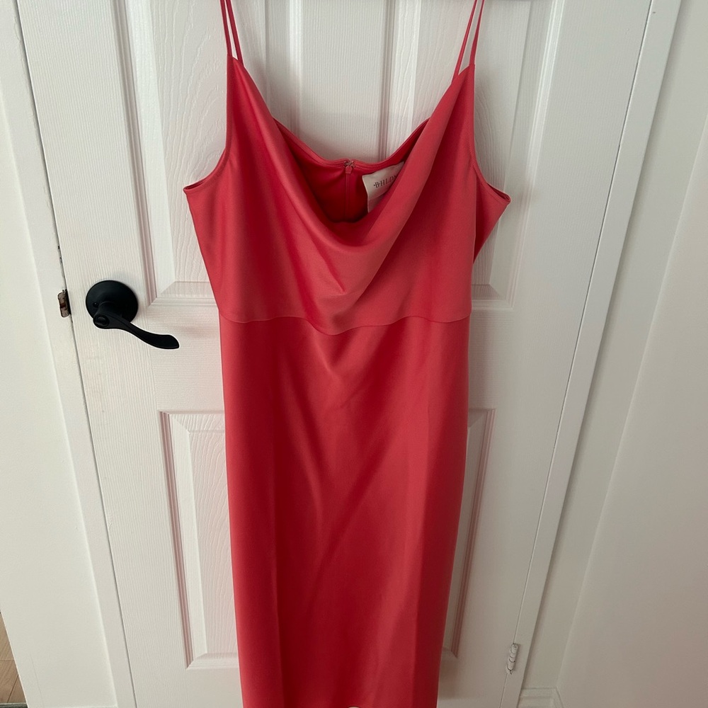 BHLDN Coral Cowl Midi Dress